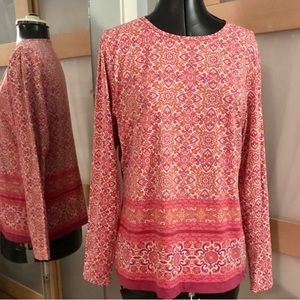 Lands End Longsleeve Boho Top, M